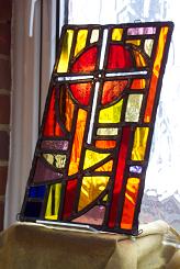 Stained glass cross by Alice Wilcock